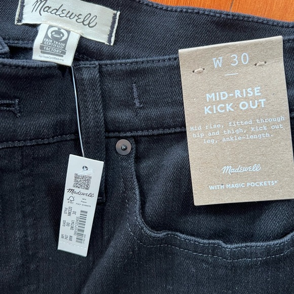 NWT Madewell Kick Out Crop Jeans - Black Rinse Wash - Multiple Sizes - Picture 11 of 11